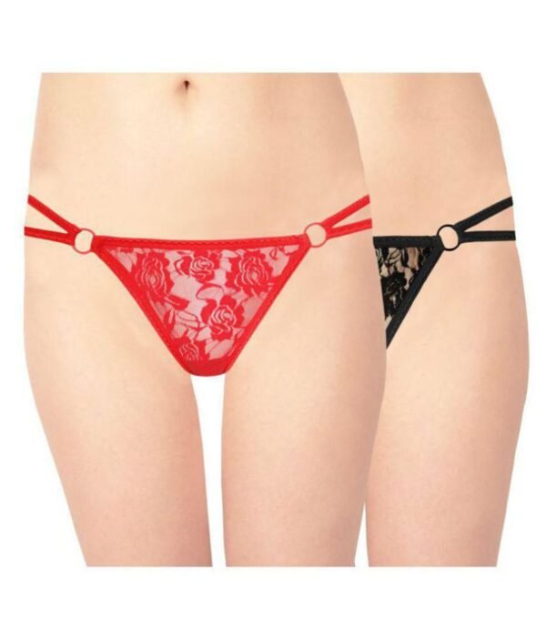 Women's Lace G String & Thong Panties (Pack of 2) - Image 2