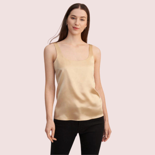 Luxury Spaghetti Strap Silk Camisole Tank Top - Image 3