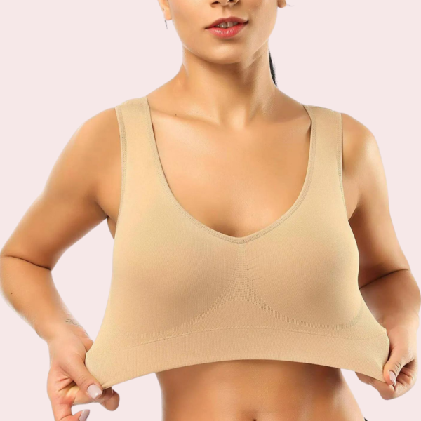 Beige Women's Ultimate Sports Bra for Yoga & Gym - Image 5