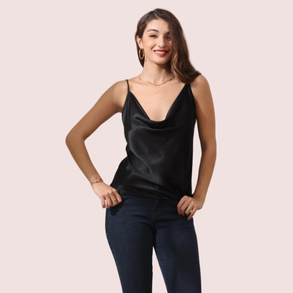 Luxury Cowl Neck Silk Camisole for Evening - Image 2