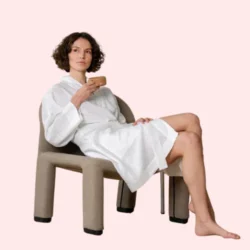 Elegant Natural Genova Linen Bath Robe - Image 2