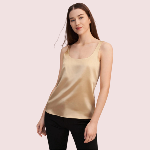 Luxury Spaghetti Strap Silk Camisole Tank Top - Image 4