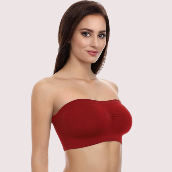 Maroon Magic Tube Bandeau Bra for Women - Image 3