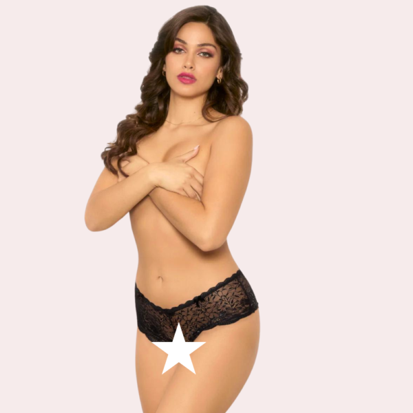 Crotchless Premium Boyshorts in Seductive Lace - Image 2