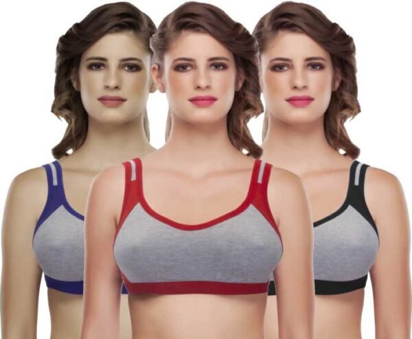 Medium Impact non padded sports bra pack of 3 - Image 4