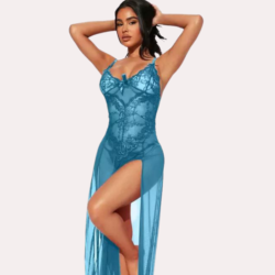 Chic Women's Babydoll Lingerie in Blue - Image 3