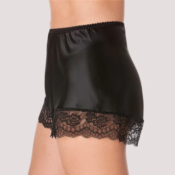 Black Lace Trim French Knickers - Image 3