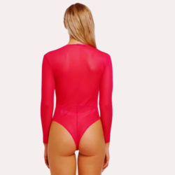 Sheer and Opaque Bodysuit for Women - Image 3