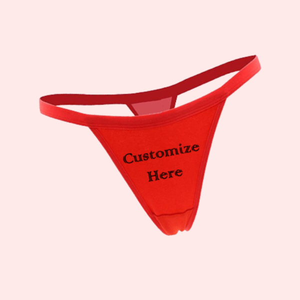 Custom Design Sexy Red Comfy Cotton String Thong - Image 2