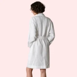 Elegant Natural Genova Linen Bath Robe - Image 4