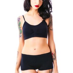 Sporty Spaghetti Strap Sports Bra Matching Boyshort - Image 2