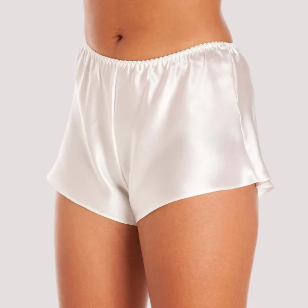 French Elegance Knickers in White Silk Satin - Image 2