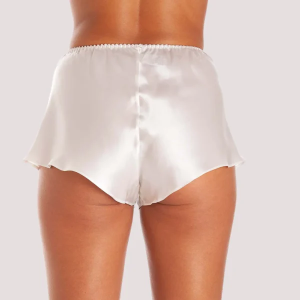 French Elegance Knickers in White Silk Satin - Image 3