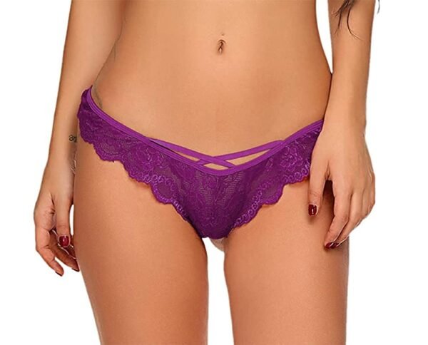 Women's Floral Lace Sexy Thong Panty - Image 2