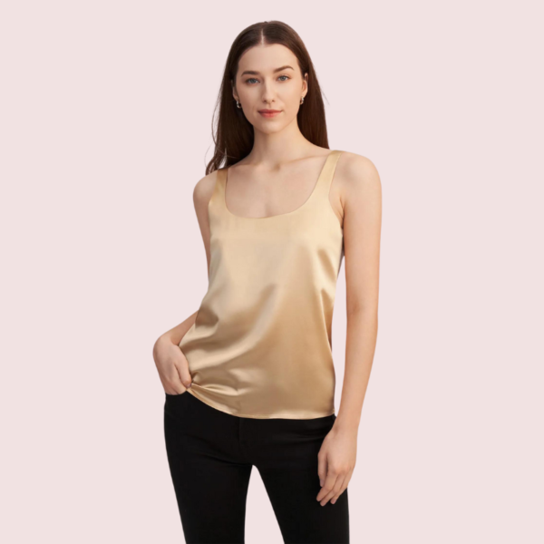 Luxury Spaghetti Strap Silk Camisole Tank Top - Image 2