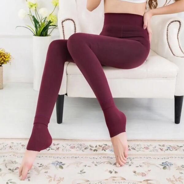 Maroon Tights - Women's Stylish Legwear - Image 2