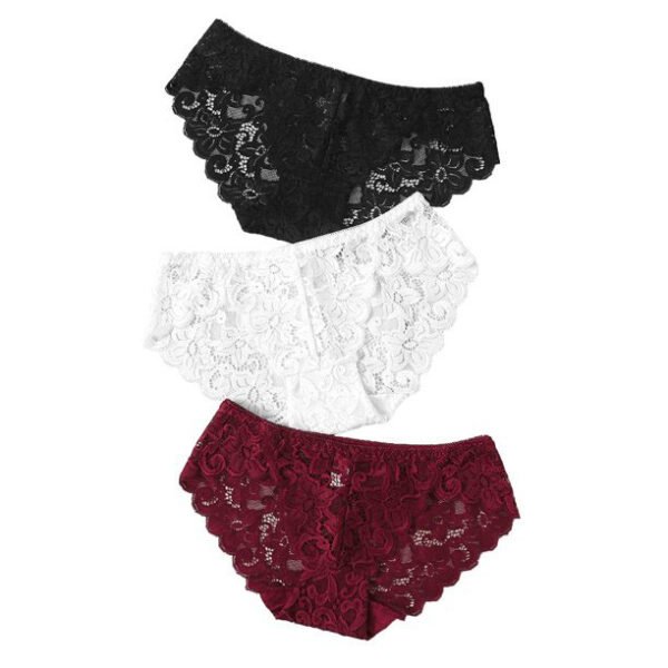 3 pack Lace Flowers hipster Panties - Image 3