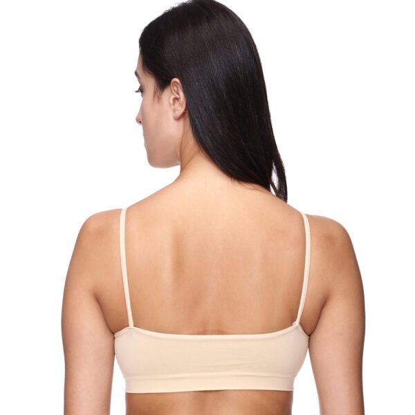 "Comfort" Beige Thin Straps Sports Bra - Image 3