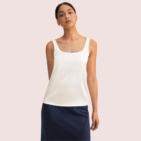 Elegant Lace Trimmed Silk Camisole Top - Image 4