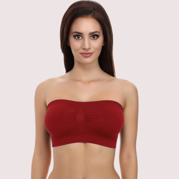 Maroon Magic Tube Bandeau Bra for Women - Image 2