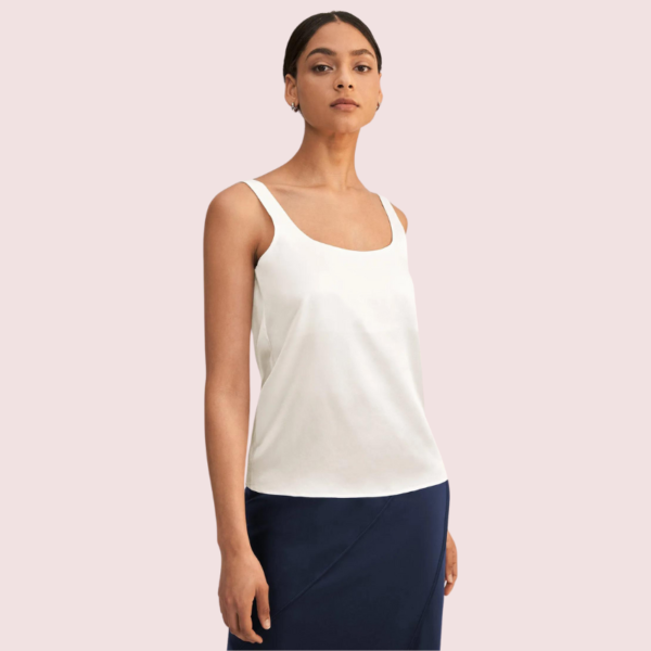 Elegant Lace Trimmed Silk Camisole Top - Image 3
