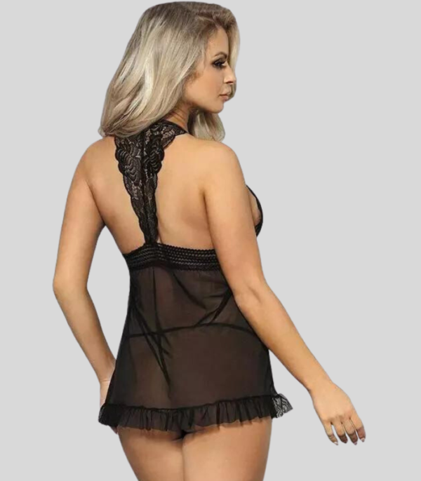 Seductive Lace Babydoll Mini Nightwear Dress - Image 3