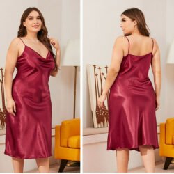 Classic Plus size Luxury Silky Satin Nightwear (4XL-5XL) - Image 3